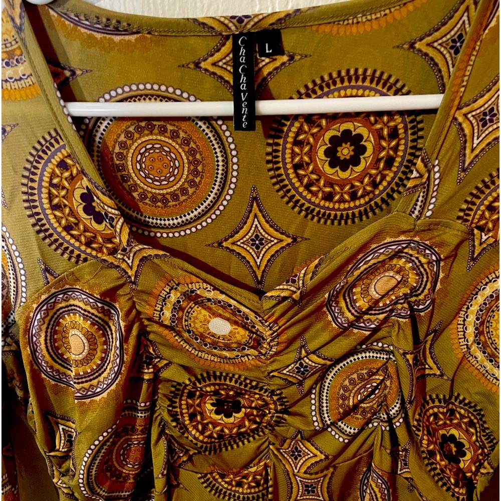 Chacha vente vintage vibe long sleeve blouse